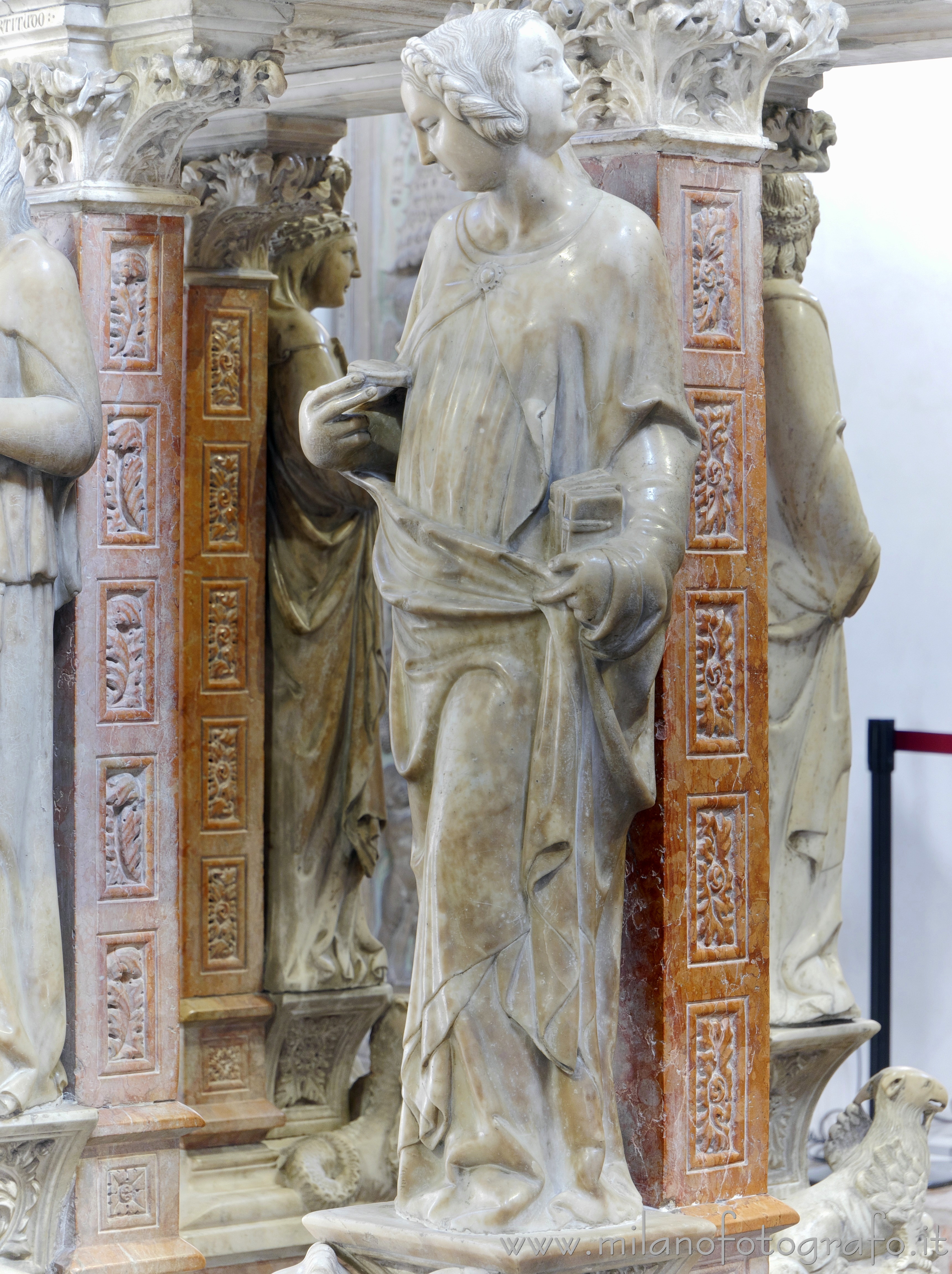 Milan (Italy) - Allegory of Prudence in the base of the Ark of St. Peter Martyr in the Portinari Chapel - Full resolution picture